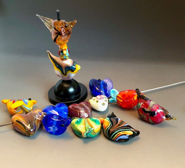 Flameworked Hearts (Soft Glass)