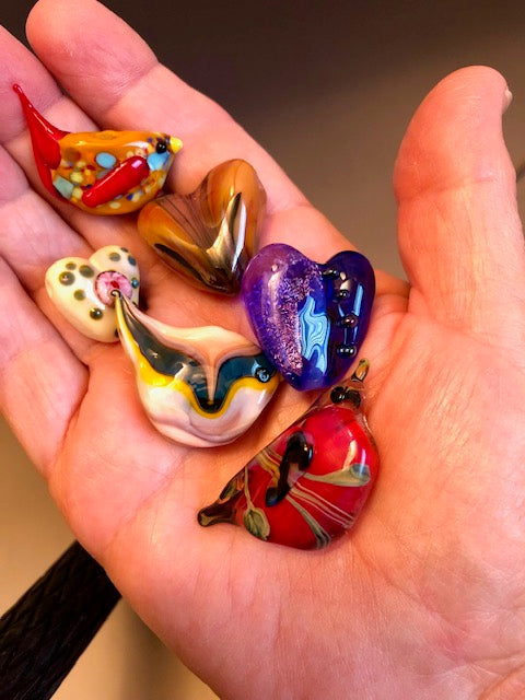 Flameworked Hearts (Soft Glass)